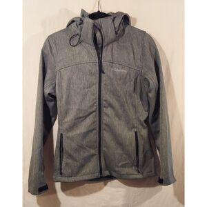 Columbia women's gray softshell jacket with hood